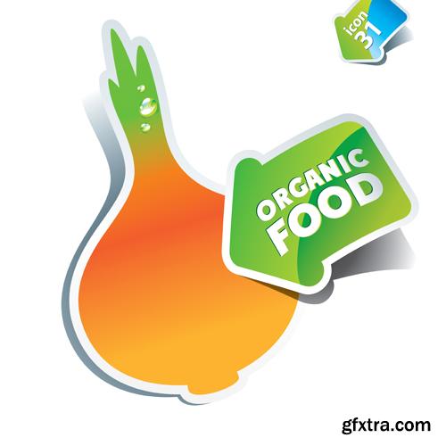 Organic Food Sticker - 45 Vector