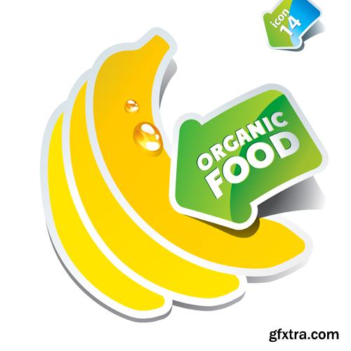 Organic Food Sticker - 45 Vector