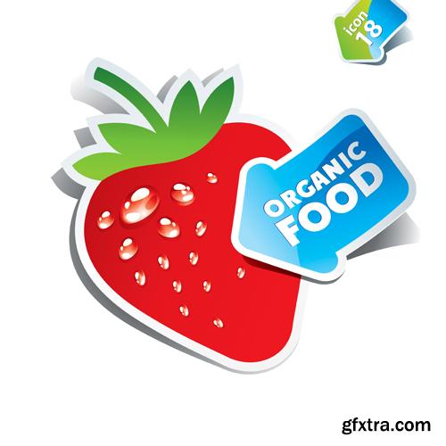 Organic Food Sticker - 45 Vector