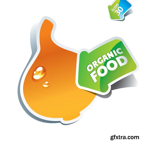 Organic Food Sticker - 45 Vector