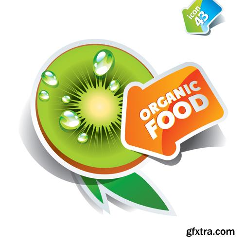 Organic Food Sticker - 45 Vector