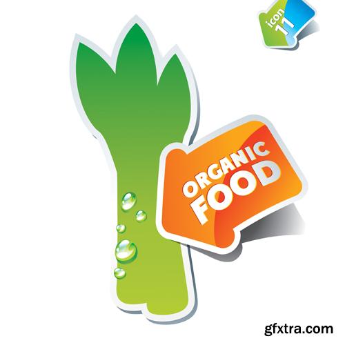 Organic Food Sticker - 45 Vector