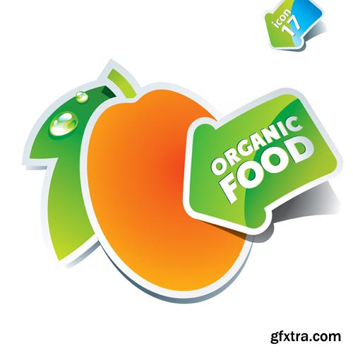 Organic Food Sticker - 45 Vector