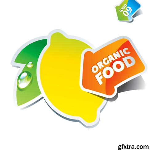 Organic Food Sticker - 45 Vector