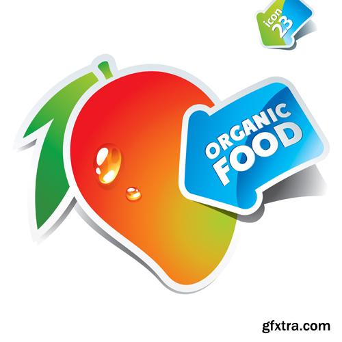 Organic Food Sticker - 45 Vector