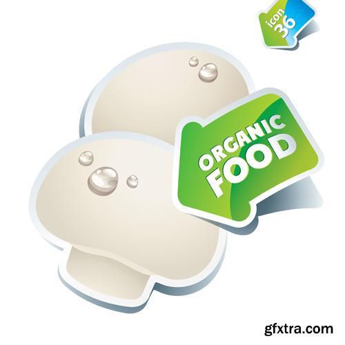 Organic Food Sticker - 45 Vector