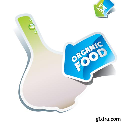 Organic Food Sticker - 45 Vector