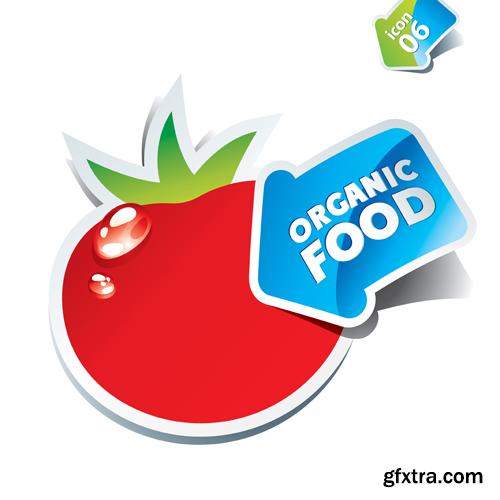 Organic Food Sticker - 45 Vector