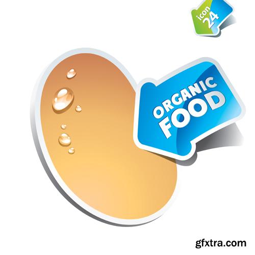 Organic Food Sticker - 45 Vector