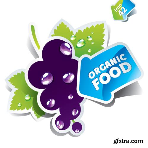 Organic Food Sticker - 45 Vector