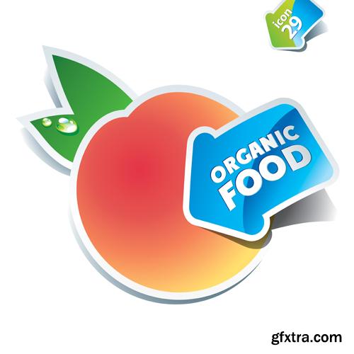 Organic Food Sticker - 45 Vector