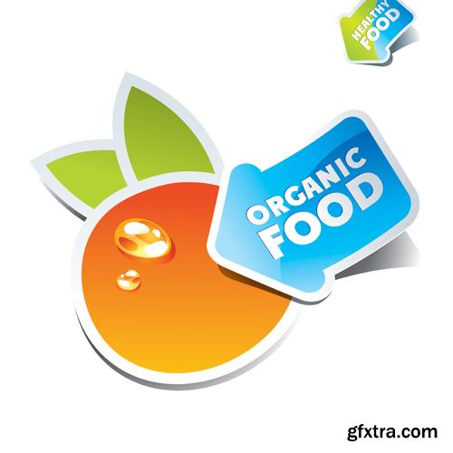 Organic Food Sticker - 45 Vector