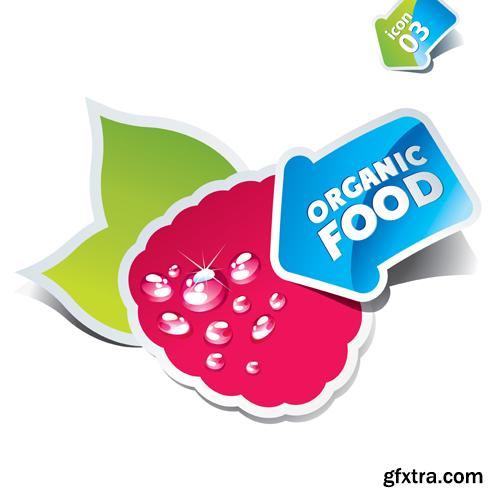 Organic Food Sticker - 45 Vector