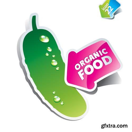 Organic Food Sticker - 45 Vector