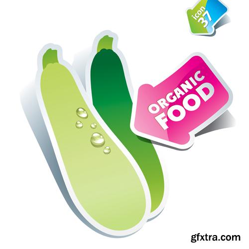 Organic Food Sticker - 45 Vector