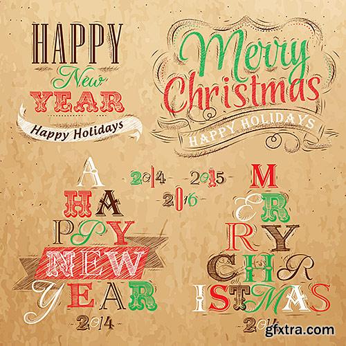 Christmas labels and labels, design elements - VectorImages