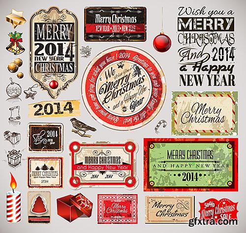 Christmas labels and labels, design elements - VectorImages