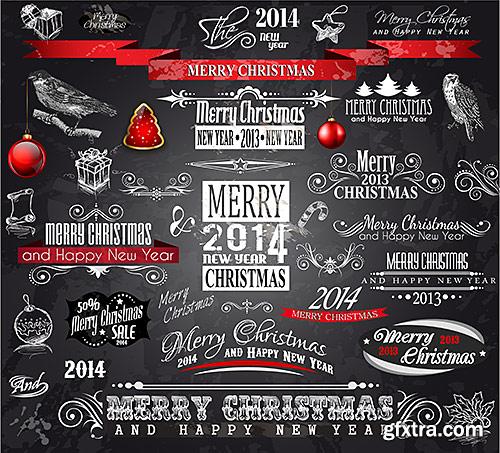 Christmas labels and labels, design elements - VectorImages