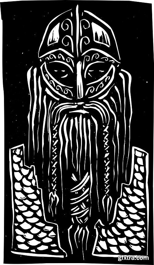 Heroes and Gods Vikings, paganism - VectorImages