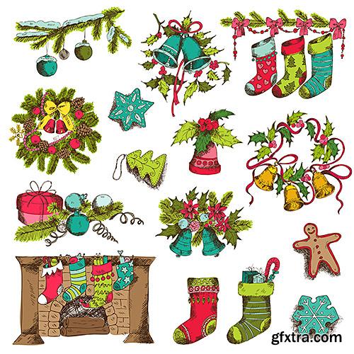 Elements and symbols for the New year and Christmas - VectorImages