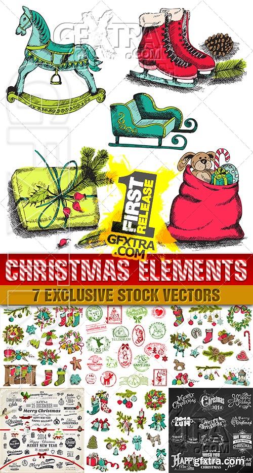 Elements and symbols for the New year and Christmas - VectorImages