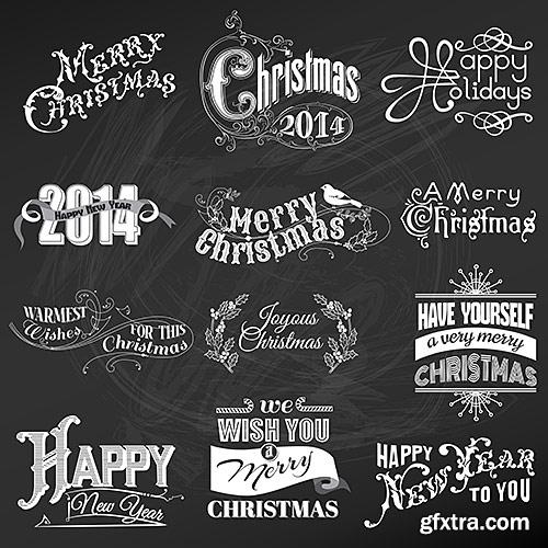 Elements and symbols for the New year and Christmas - VectorImages