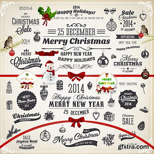 Elements and symbols for the New year and Christmas - VectorImages