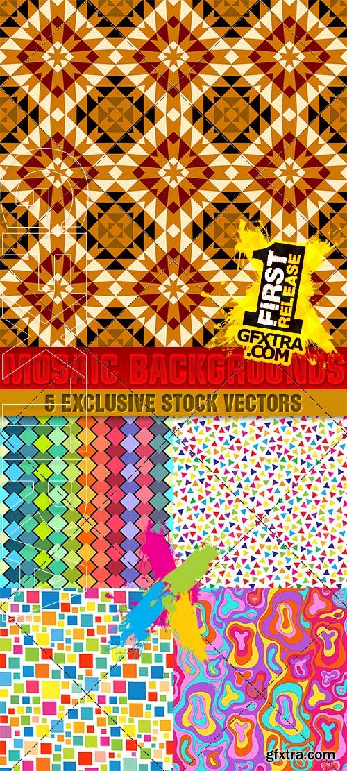 Creative mosaic backgrounds, textures - VectorImages