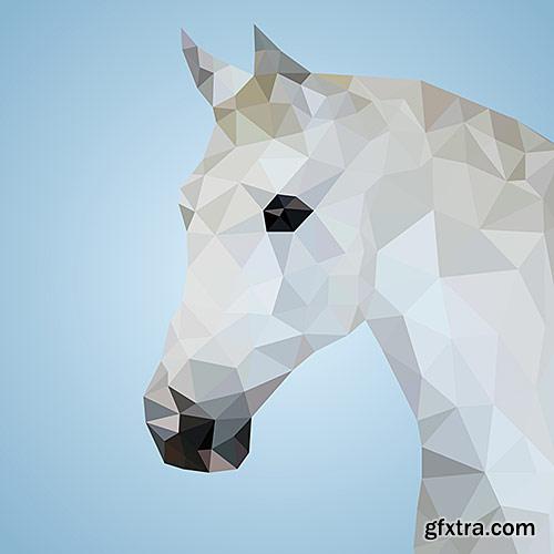 Abstract horse, triangular style - VectorImages