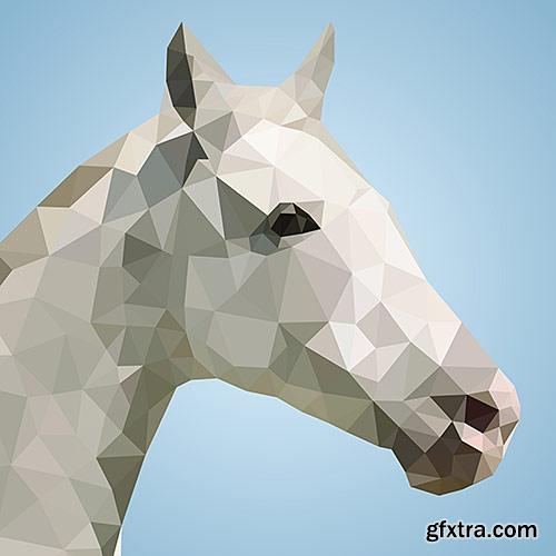 Abstract horse, triangular style - VectorImages