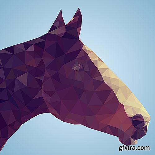 Abstract horse, triangular style - VectorImages