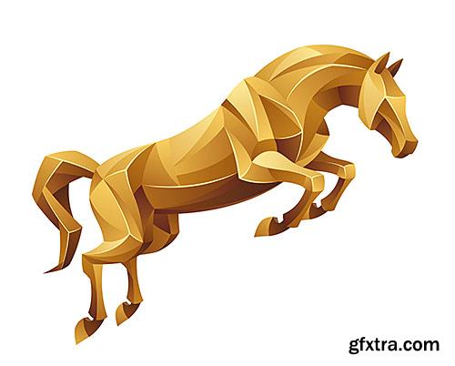 Abstract horse, triangular style - VectorImages