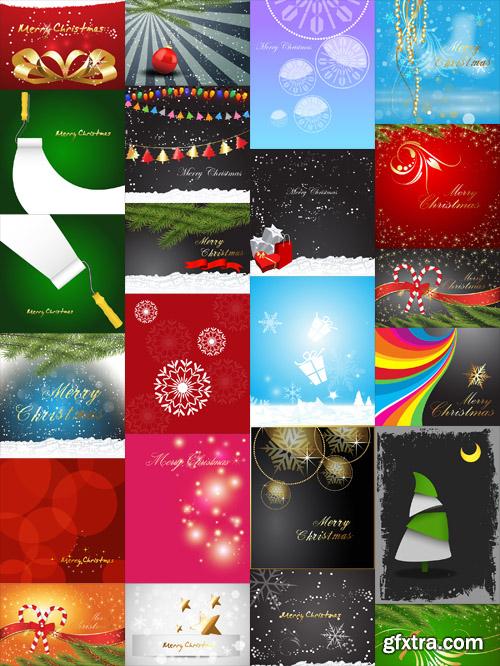 25 Christmas Backgrounds Vector Set