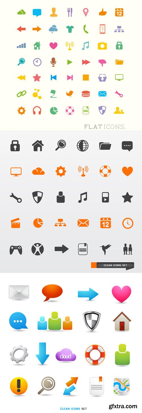 Clean and Flat Icons Set