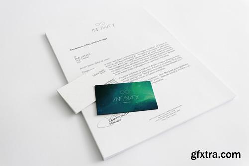 A4 Letterhead and Business Cards Mock up