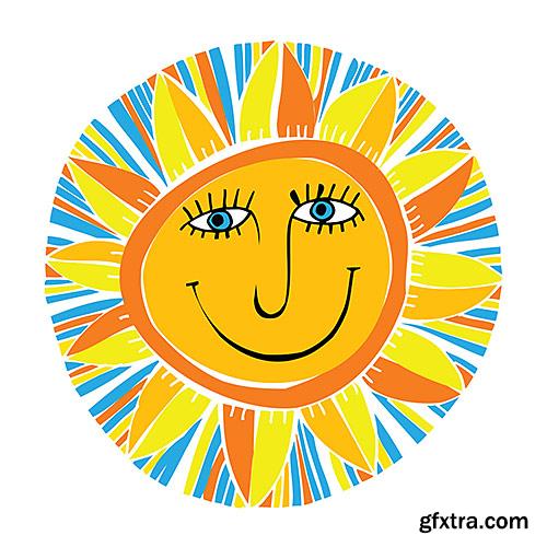 Illustrations fun decorative sun - VectorImages