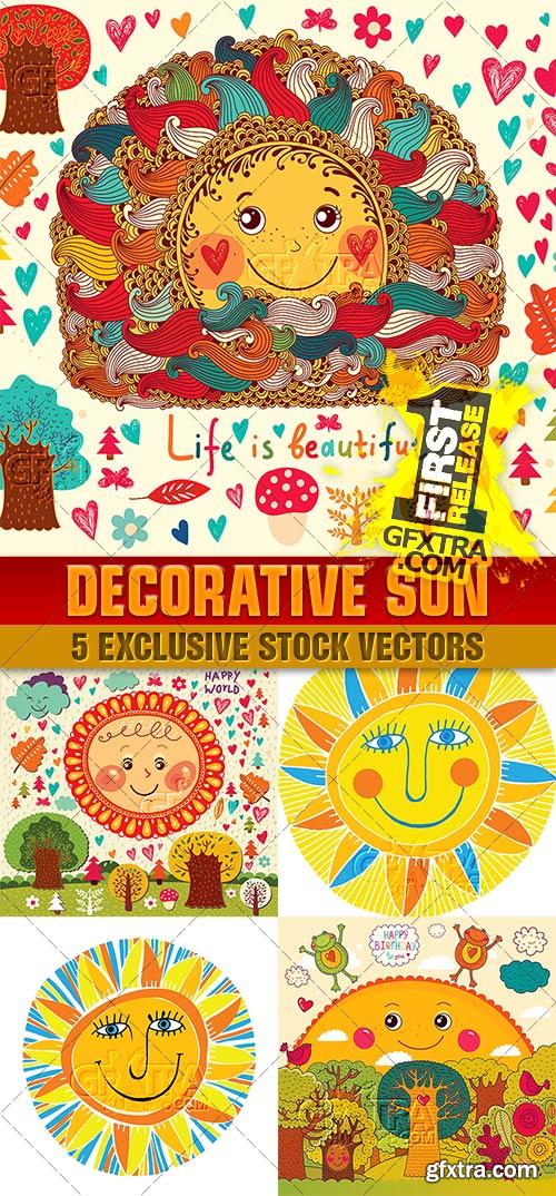 Illustrations fun decorative sun - VectorImages