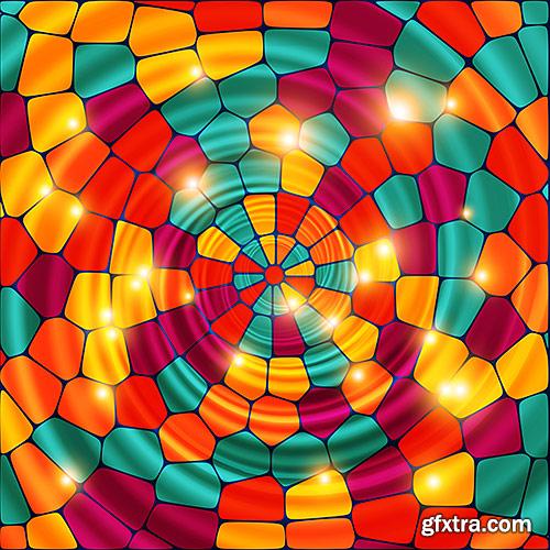 Colored in abstract style backgrounds, 3 - VectorImages