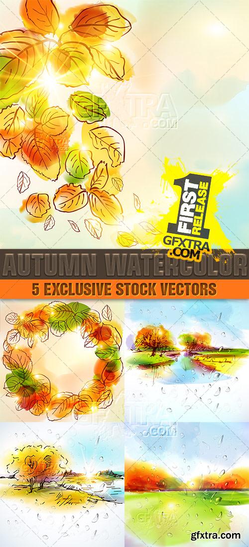 Autumn backgrounds, bright paints of autumn - VectorImages