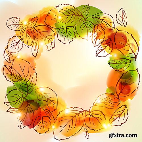 Autumn backgrounds, bright paints of autumn - VectorImages