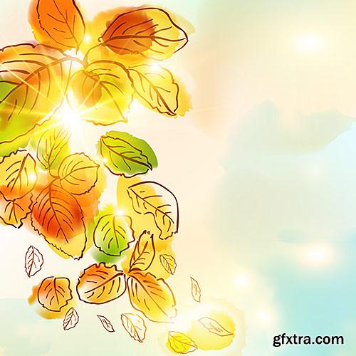 Autumn backgrounds, bright paints of autumn - VectorImages