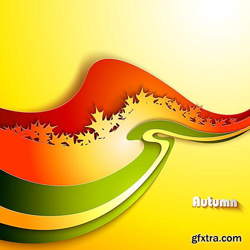 Autumn and Winter - Colored in abstract style backgrounds 4, Vector