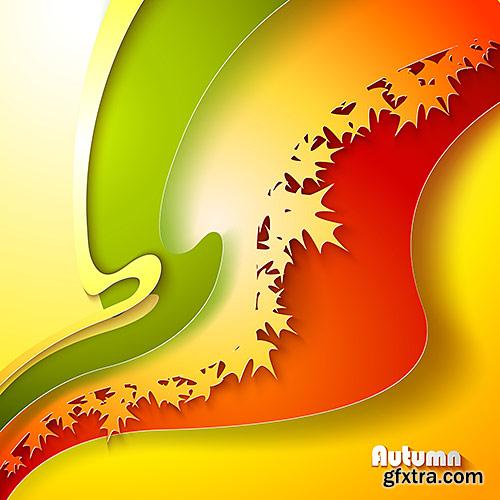 Autumn and Winter - Colored in abstract style backgrounds 4, Vector
