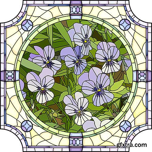 Decorative floral ornament - Mosaic - Vector