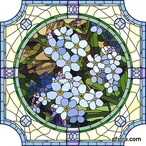 Decorative floral ornament - Mosaic - Vector