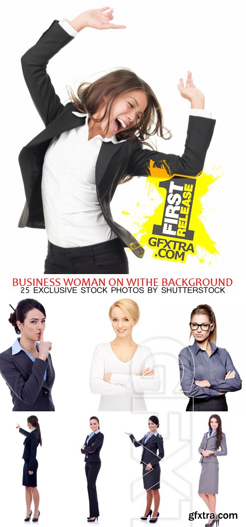 Amazing SS - Business Woman on White background, 25xJPGs