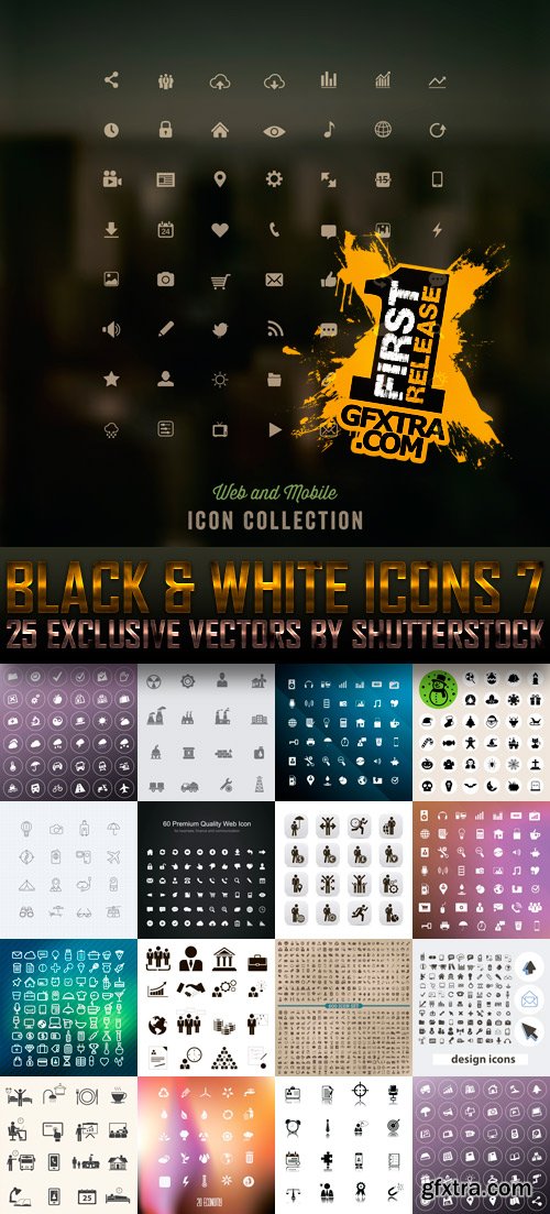 Amazing SS - Black & White Icons 7, 25xEPS