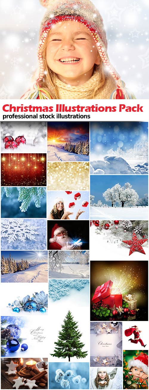 Christnmas Illustrations pack - 25x JPEGs