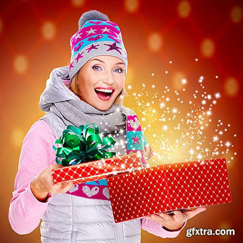 Surprise and joy on New Year's surprises - PhotoStock