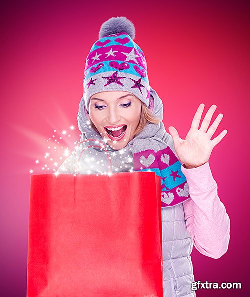 Surprise and joy on New Year's surprises - PhotoStock